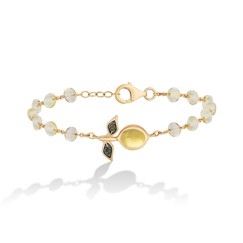 Main Image 3 of Limor Oval Lemon Quartz, Citrine and Tourmaline Bead Bracelet in Sterling Silver with 24K Gold Plate - 7.5”