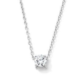 0.25 CT. Certified Lab-Grown Diamond Solitaire Pendant in Sterling Silver (F/SI2) - 19”
