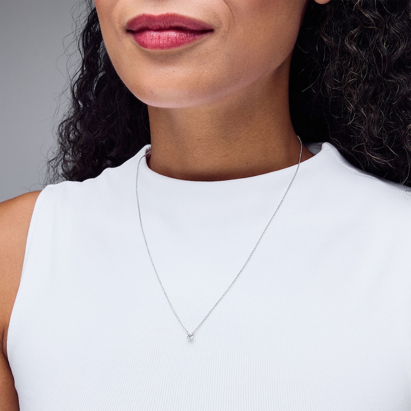 Main Image 2 of 0.25 CT. Certified Lab-Grown Diamond Solitaire Pendant in Sterling Silver (F/SI2) - 19”