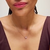 Thumbnail Image 2 of Baguette-Cut Pink Opal Sideways Necklace in 10K Gold - 17”