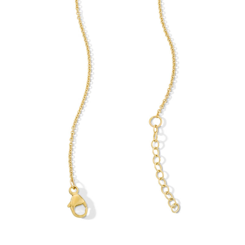 Main Image 3 of Baguette-Cut Pink Opal Sideways Necklace in 10K Gold - 17”