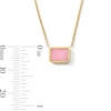 Thumbnail Image 4 of Baguette-Cut Pink Opal Sideways Necklace in 10K Gold - 17”