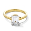 Thumbnail Image 1 of Emerald-Cut White Lab-Created Sapphire Solitaire Ring in 10K Gold
