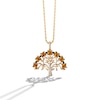 Citrine and Green Tourmaline with Diamond Accent Tree Pendant in Sterling Silver with 24K Gold Plate - 26"