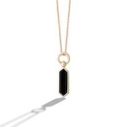 Limor Elongated Hexagon Onyx Drop Pendant in 10K Gold
