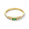 Thumbnail Image 1 of Baguette-Cut Lab-Created Emerald and White Lab-Created Sapphire Stackable Ring in 10K Gold
