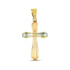 Thumbnail Image 1 of Flared Cross Necklace Charm in Hollow 14K Tri-Tone Gold