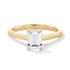 Thumbnail Image 1 of 1.06 CT. T.W. Emerald-Cut Canadian Certified Centre Diamond Solitaire Engagement Ring in 18K Gold (I/SI2)