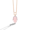 Thumbnail Image 1 of Limor Freeform Pink Opal and 0.085 CT. T.W. Diamond Hamsa Pendant in Sterling Silver with 14K Rose Gold Plate