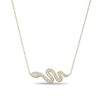 Thumbnail Image 1 of White Lab-Created Sapphire Snake Necklace in Sterling Silver with 18K Gold Plate
