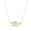 Thumbnail Image 4 of White Lab-Created Sapphire Snake Necklace in Sterling Silver with 18K Gold Plate