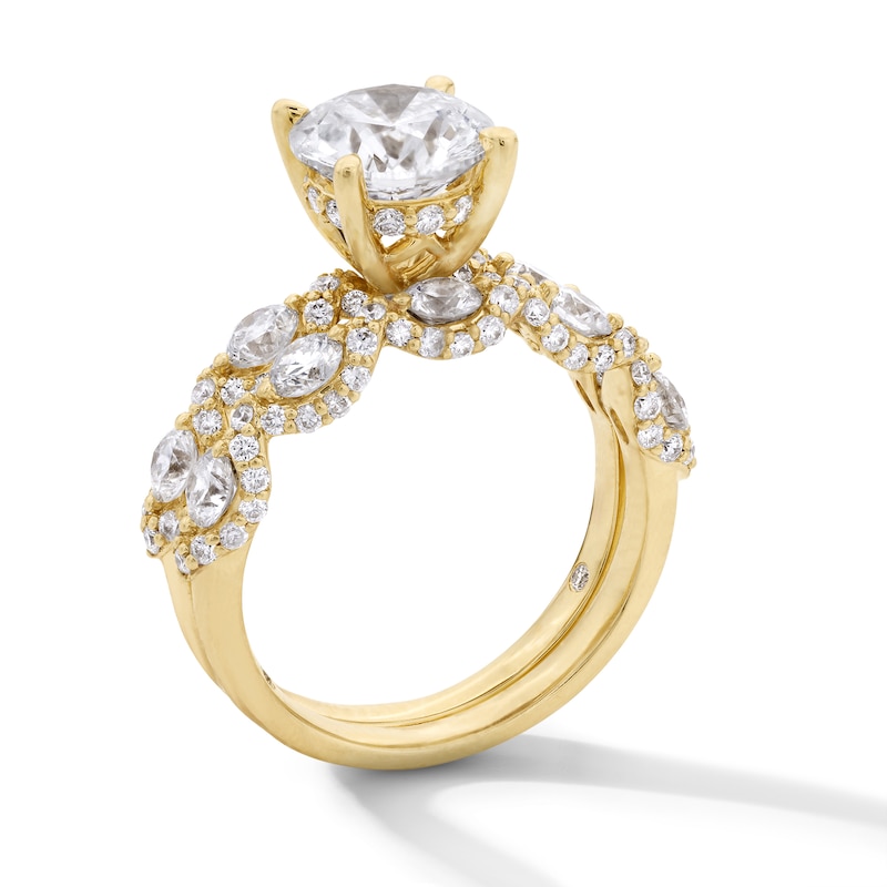 Main Image 3 of Emmy London 4.00 CT. T.W. Certified Lab-Grown Diamond Bridal Set in 18K Gold (F/VS2)