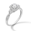 Thumbnail Image 3 of 1.00 CT. T.W. Certified Lab-Grown Diamond Cushion Frame Twist Shank Engagement Ring in 10K White Gold (F/SI2)