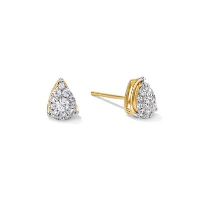 0.30 CT. T.W. Pear-Shaped Multi-Diamond Stud Earrings in 10K Gold