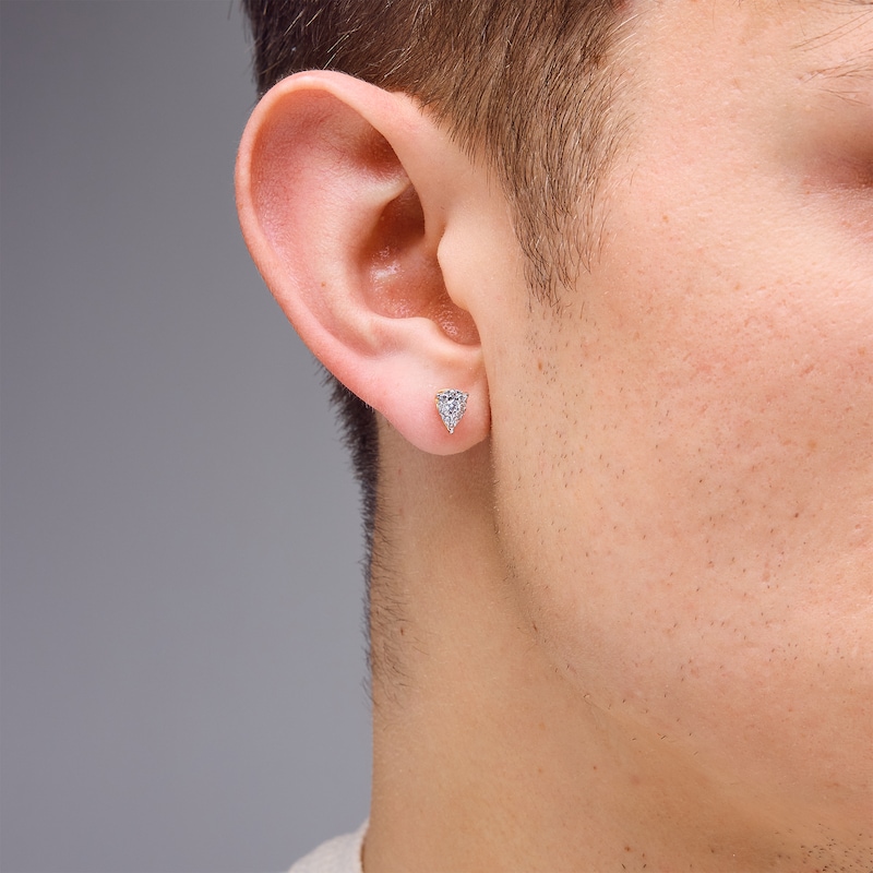 Main Image 2 of 0.30 CT. T.W. Pear-Shaped Multi-Diamond Stud Earrings in 10K Gold