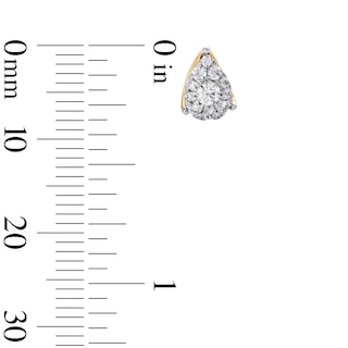 0.30 CT. T.W. Pear-Shaped Multi-Diamond Stud Earrings in 10K Gold