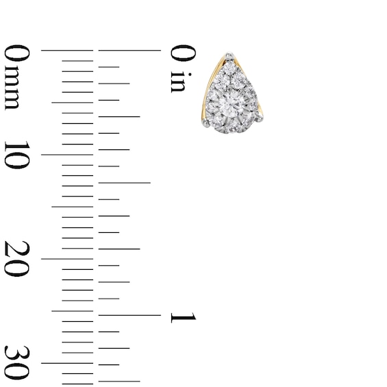 0.30 CT. T.W. Pear-Shaped Multi-Diamond Stud Earrings in 10K Gold