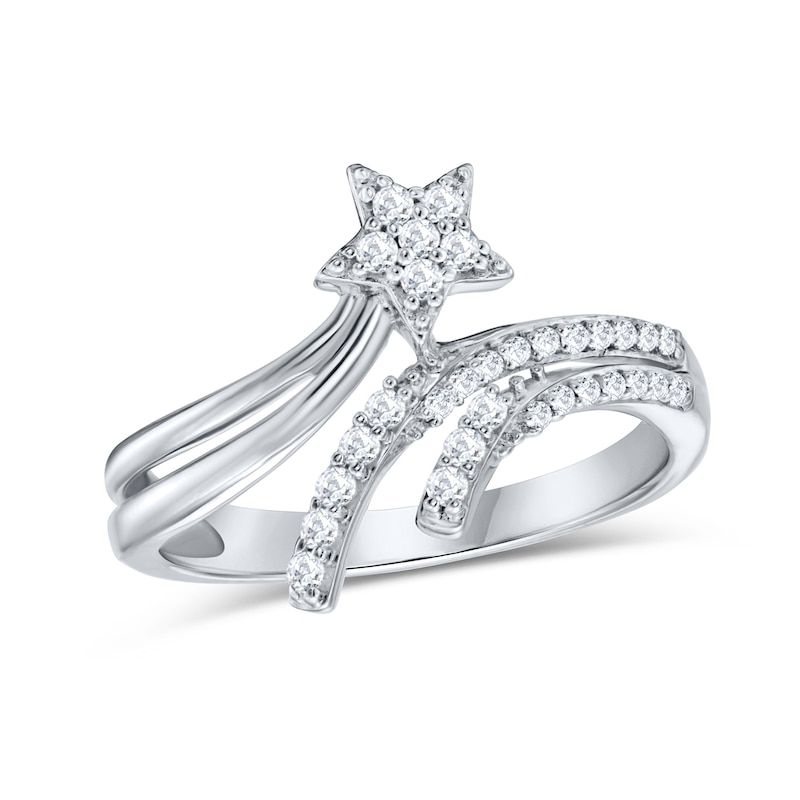 0.18 CT. T.W. Diamond Shooting Star Bypass Ring in Sterling Silver