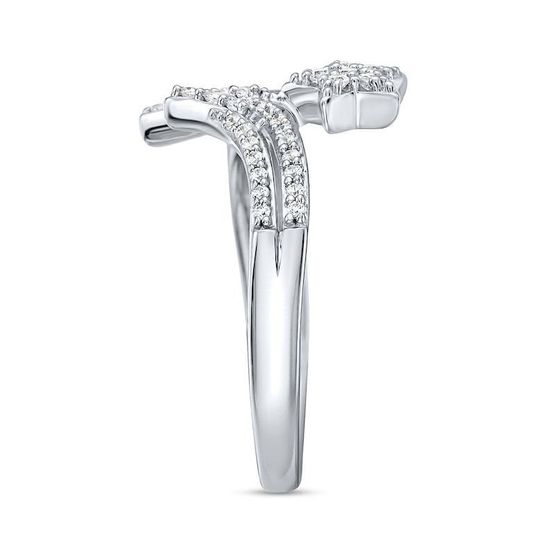 0.18 CT. T.W. Diamond Shooting Star Bypass Ring in Sterling Silver