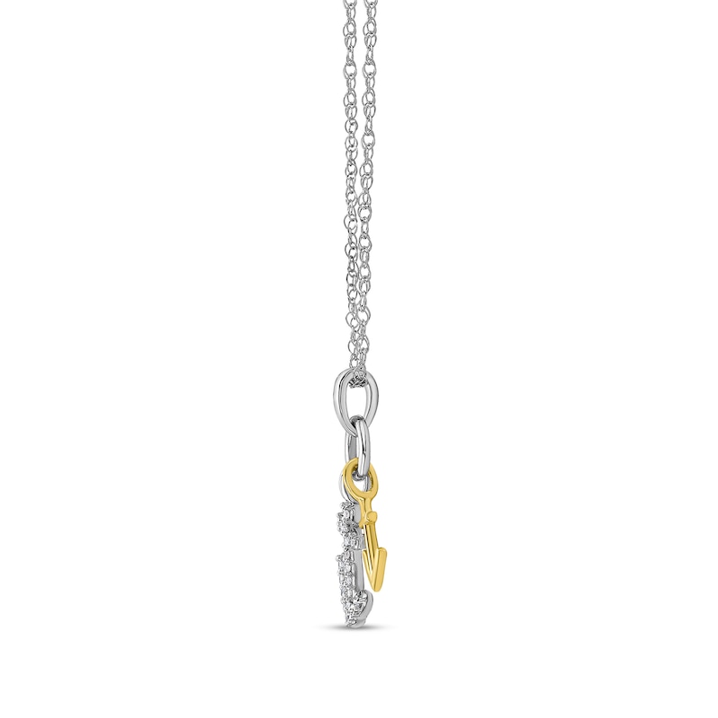 0.085 CT. T.W. Diamond Anchors Double Charm Pendant in 10K Two-Tone Gold