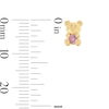 Child’s Pink Cubic Zirconia Teddy Bear Stud Earrings in Solid 14K Gold