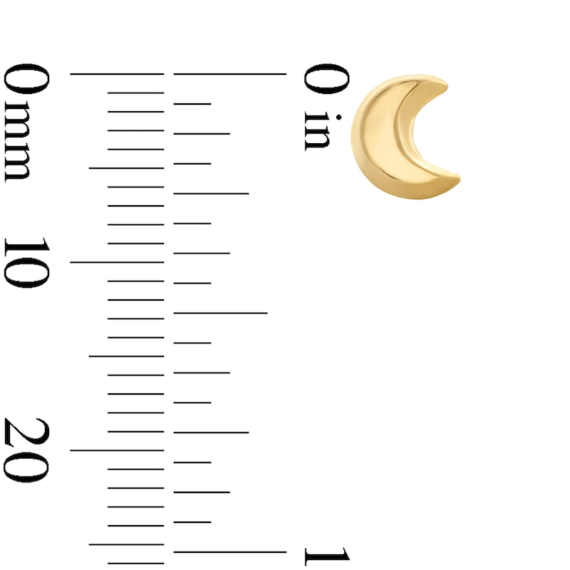 Main Image 2 of Child’s Crescent Moon Stud Earrings in Solid 14K Gold