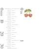 Thumbnail Image 2 of Children’s Lab-Created Ruby and Green Cubic Zirconia Cherry Stud Earrings in Solid 14K Gold