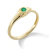 Thumbnail Image 3 of Emerald and Diamond Accent Textured Snake Ring in 10K Gold