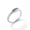 Thumbnail Image 3 of Blue Sapphire and Diamond Accent Textured Snake Ring in 10K White Gold