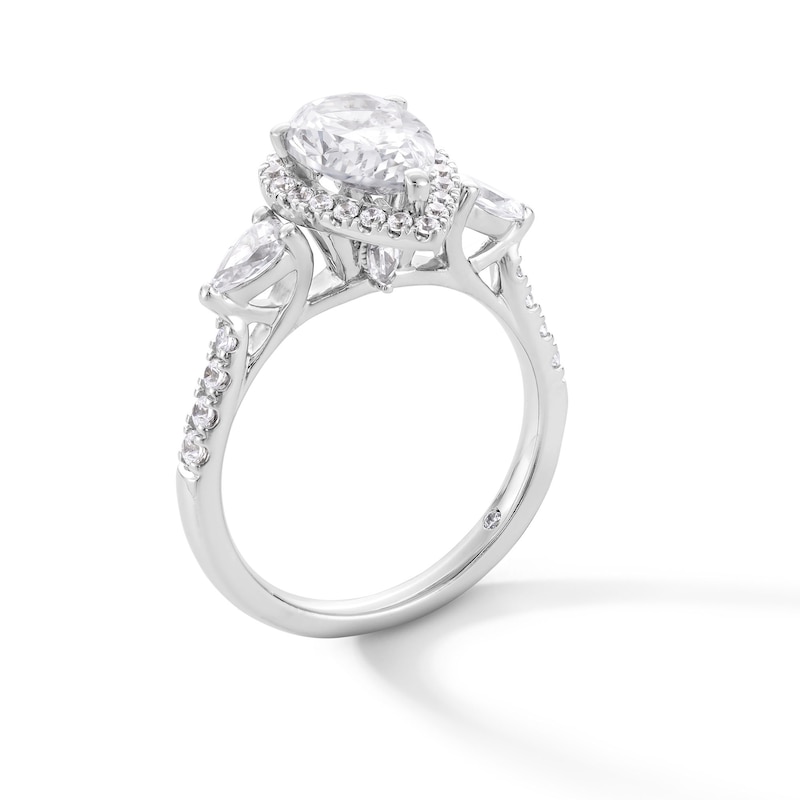 Main Image 3 of Emmy London 2.30 CT. T.W. Pear-Shaped Certified Lab-Grown Diamond Frame Engagement Ring in 18K White Gold (F/VS2)