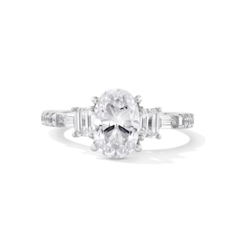 Emmy London 2.25 CT. T.W. Oval Certified Lab-Grown Diamond Collar Engagement Ring in 18K White Gold (F/VS2)