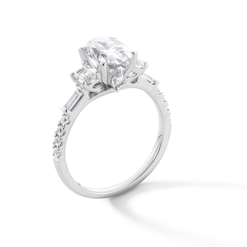 Main Image 3 of Emmy London 2.25 CT. T.W. Oval Certified Lab-Grown Diamond Collar Engagement Ring in 18K White Gold (F/VS2)