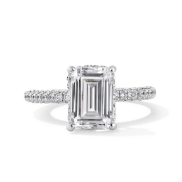 Emmy London 3.60 CT. T.W. Emerald-Cut Certified Lab-Grown Diamond Engagement in 18K White Gold (F/VS2)