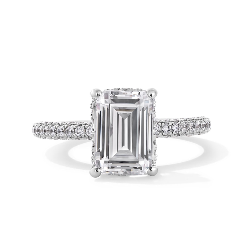 Main Image 1 of Emmy London 3.60 CT. T.W. Emerald-Cut Certified Lab-Grown Diamond Engagement in 18K White Gold (F/VS2)