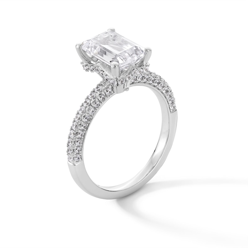 Main Image 3 of Emmy London 3.60 CT. T.W. Emerald-Cut Certified Lab-Grown Diamond Engagement in 18K White Gold (F/VS2)