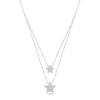 Thumbnail Image 1 of 0.18 CT. T.W. Diamond Stars Double Strand Necklace in Sterling Silver