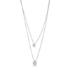 Thumbnail Image 2 of 0.18 CT. T.W. Diamond Stars Double Strand Necklace in Sterling Silver