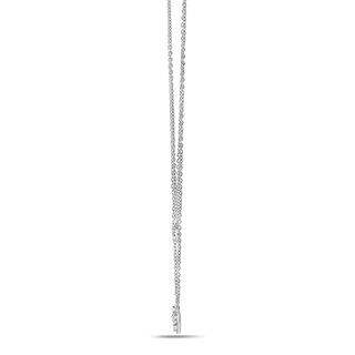 0.18 CT. T.W. Diamond Stars Double Strand Necklace in Sterling Silver