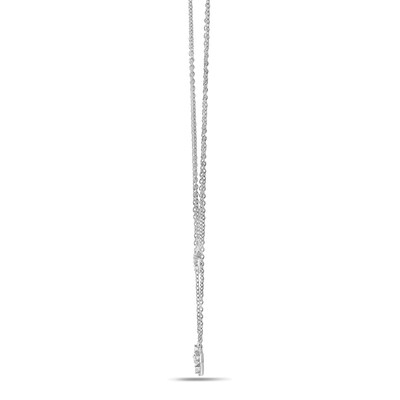 0.18 CT. T.W. Diamond Stars Double Strand Necklace in Sterling Silver
