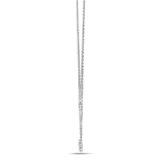 0.18 CT. T.W. Diamond Stars Double Strand Necklace in Sterling Silver
