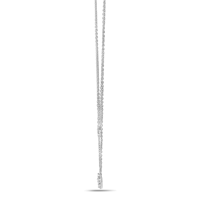 Main Image 3 of 0.18 CT. T.W. Diamond Stars Double Strand Necklace in Sterling Silver