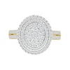 0.95 CT. T.W. Oval-Shaped Multi-Diamond Double Frame Double Row Bridal Set in 10K Gold