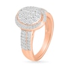 Thumbnail Image 4 of 0.95 CT. T.W. Oval-Shaped Multi-Diamond Swirl Frame Triple Row Bridal Set in 10K Rose Gold