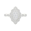 Thumbnail Image 3 of 0.45 CT. T.W. Marquise-Shaped Multi-Diamond Flower Frame Scallop Shank Bridal Set in 10K White Gold