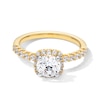 Thumbnail Image 1 of 1.50 CT. T.W. Certified Lab-Grown Diamond Cushion Frame Engagement Ring in 14K Gold (F/VS2)