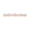 Thumbnail Image 5 of 0.45 CT. T.W. Marquise-Shaped Multi-Diamond Flower Frame Scallop Shank Bridal Set in 10K Rose Gold