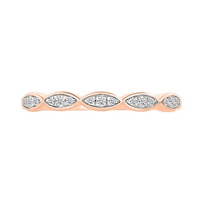 0.45 CT. T.W. Marquise-Shaped Multi-Diamond Flower Frame Scallop Shank Bridal Set in 10K Rose Gold