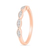Thumbnail Image 6 of 0.45 CT. T.W. Marquise-Shaped Multi-Diamond Flower Frame Scallop Shank Bridal Set in 10K Rose Gold