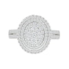 Thumbnail Image 3 of 0.95 CT. T.W. Oval-Shaped Multi-Diamond Double Frame Double Row Bridal Set in 10K White Gold
