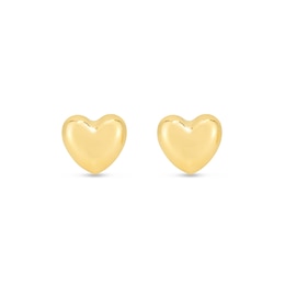 Polished Heart Stud Earrings in 14K Gold